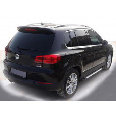 Боковые пороги Allmond Grey (2 шт, алюм) для Volkswagen Tiguan 2007-2016 гг