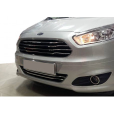 Накладки на решетку радиатора OmsaLine (2014-2018, 4 шт, нержавейка) для Ford Courier
