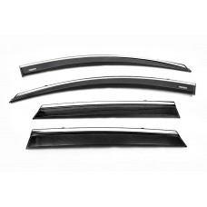 Ветровики с хромированным молдингом (4 шт, Niken) для Renault Kadjar 2015-2022 гг