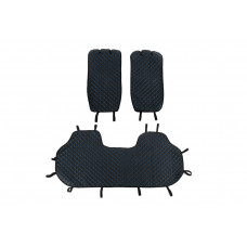 Накидки на задние сиденья (комплект, Черные с синей строчкой)