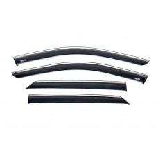 Ветровики с хромированным молдингом (4 шт, Niken) для Hyundai Ioniq 5 2021- гг