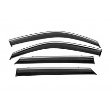 Ветровики с хромированным молдингом Niken Luxury (4 шт) для Peugeot 2008 2019- гг