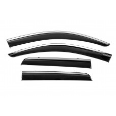 Ветровики с хромированным молдингом Niken Luxury (4 шт) для Mitsubishi ASX 2010-2023 гг