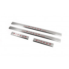 Накладки на пороги Carmos V2 (4 шт, нерж) для Nissan NP300 1999-2015 рр