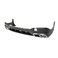 Задний диффузор с насадками Серебристый (Дизайн AMG63) для Mercedes GLC X253 2015-2022 гг