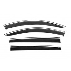 Ветровики с хромированным молдингом Niken Luxury (4 шт) для Hyundai Santa Fe 4 2018-2023 гг