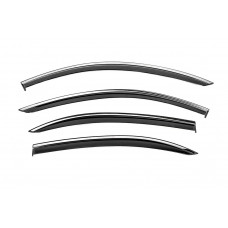 Ветровики с хромированным молдингом Niken Luxury (Длинные, 4 шт) для Mercedes S-сlass W221 2005-2013 гг