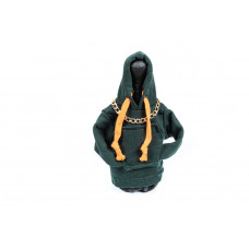 Чехол на рычаг КПП в стиле худи (зеленый, оранжевый шнурок)