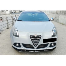Передний сплиттер DPT (ABS, черный глянец, 3 шт.) для Alfa Romeo Giulietta 2010-2020 гг