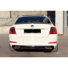 Задній дифузор DPT V-4 (SD, чорний глянець) для Skoda Octavia III A7 2013-2019 рр