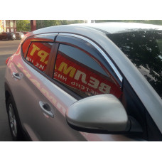 Ветровики с хромированным молдингом Niken Luxury (4 шт) для Hyundai Tucson TL 2016-2021 гг