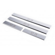 Хромированные накладки на пороги (Carmos) для Citroen C-3 2002-2009 гг