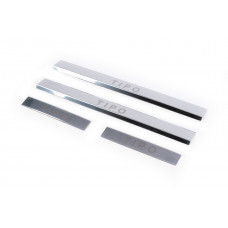 Накладки на пороги Carmos V1 Tipo (4 шт, нерж) для Fiat Tipo 2016- рр