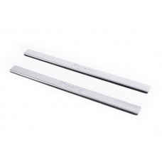 Накладки на пороги Carmos V2 (2 шт., Нержавейка) для Fiat Punto Grande/EVO 2006-2018 гг