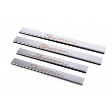 Накладки на пороги Carmos V1 (4 шт, нержавейка) для Volkswagen Sharan 2010-2023 гг