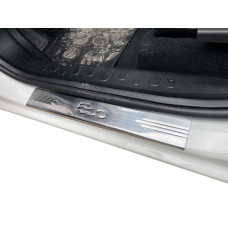 Накладки на пороги 500L (Carmos, 4 шт, нержавейка) для Fiat 500/500L 2013-2022 гг