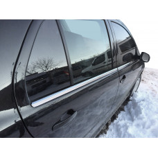 Наружные молдинги окон нержавейка (4 шт) OmsaLine - Итальянская Нержавейка для Skoda Fabia 2000-2007 гг