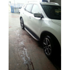 Боковые Подножки BlackLine (2 шт, Алюминий) для Nissan Qashqai 2014-2021 гг