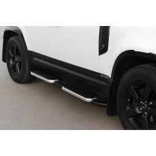 Боковые пороги OEM Silver (для длинной версии, 2 шт) для Land Rover Defender 2019- гг