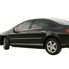 Наружные Окантовки Окон Нержавеющая Сталь (4 шт) Carmos - Турецкая Нержавеющая Сталь для Peugeot 407 2004-2011 гг