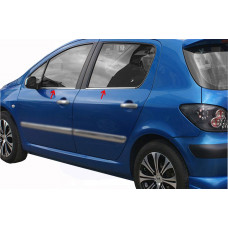 Наружные Окантовки Окон Нержавеющая Сталь (4 шт) для Peugeot 307 2001-2008 гг