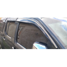 Вітровики з хромованим молдингом (4 шт., Sunplex Chrome) для Nissan Navara 2006-2015 рр