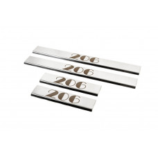 Накладки на пороги Carmos (4 шт, нержавейка) для Peugeot 206 1998-2024 гг