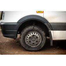 Широкие накладки на арки (4 шт, черные) для Mercedes Sprinter W906 2006-2018 гг