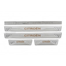 Універсальні накладки на пороги Citroen V-2 (4 шт., нерж) для Citroen