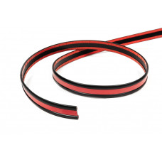 Черный молдинг с красной полосой на метраж sal16b (1 метр, 27 мм)