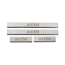 Накладки на Пороги (4 шт, Нержавейка) для Ауди A4 B8 2007-2015 гг