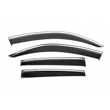 Ветровики с хромированным молдингом Niken Luxury (4 шт) для Subaru Forester 2013-2018 гг