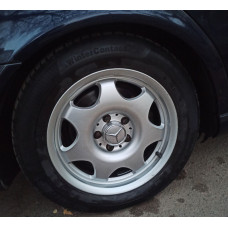 Ковпачки на диски 70/75 мм з кільцем (4 шт, сірі) для Mercedes