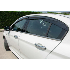 Нижні молдинги стекол темний хром (нерж) Sedan/HB (4 штуки) для Fiat Tipo 2016- рр