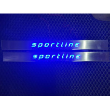 Короткие LED накладки на пороги (2 шт, нержавейка) для Mercedes E-сlass W124 1984-1997 гг