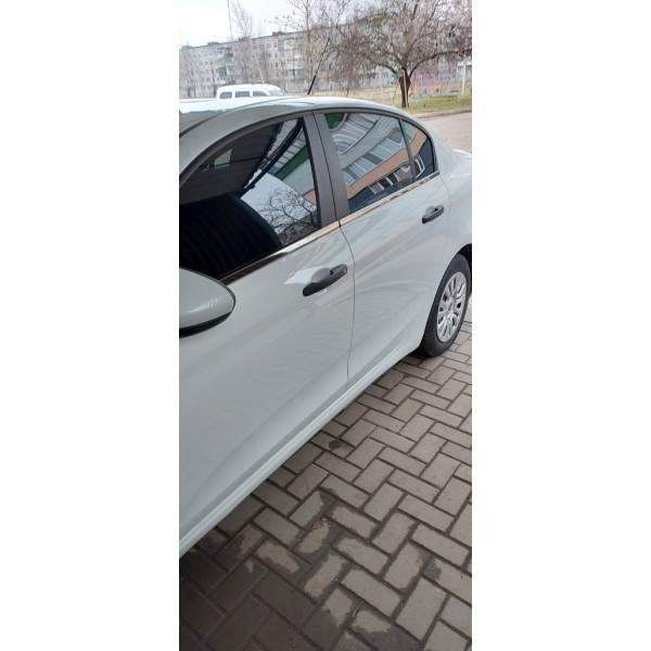 Нижние молдинги стекол темный хром нержавейка Седан/Хэтчбек (4 шт.) для Fiat Tipo 2016- гг