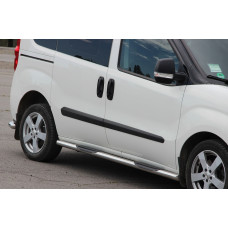 Боковые трубы (2 шт., нержавейка) 60 мм, длинная база для Opel Combo 2012-2018 гг