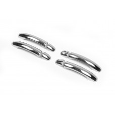 Хромированные Накладки на Ручки Дверей (4 шт, Нержавейка) С чипом, OmsaLine - Итальянская Нержавейка для Volkswagen Touareg 2002-2010 гг