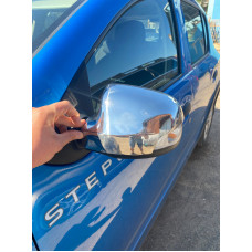 Накладки на зеркала (2 шт., нерж.) для Renault Logan MCV 2013-2022 гг