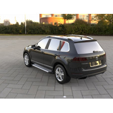 Боковые Подножки Allmond Grey (2 шт., Алюминий) для Volkswagen Touareg 2010-2018 гг