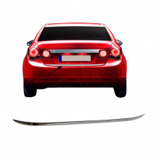 Накладка на задний бампер нержавейка Седан, Carmos - Турецкая сталь для Chevrolet Cruze 2009-2015 гг
