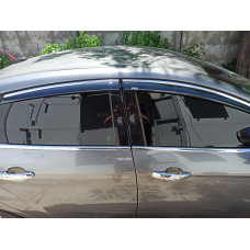 Ветровики с хромированным молдингом Niken (SD/HB, 4 шт) для Ford Focus III 2011-2017 гг