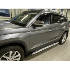 Бокові пороги Shining V1 (2 шт., Алюміній) для Skoda Kodiaq 2016-2023 рр
