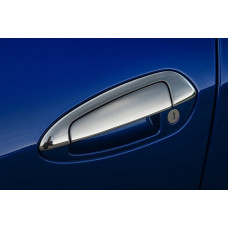 Накладки на дверні ручки з верхньою частиною (4 дверні., Нерж) Carmos - Турецька сталь для Fiat Punto Grande/EVO 2006-2018 рр