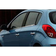 Нижние молдинги стекол нержавейка (4 шт.) для Hyundai I-20 2012-2014 гг