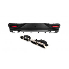 Задній дифузор з насадками Silver (дизайн GLE63) для Mercedes GLE coupe C292 2015-2019 рр