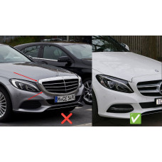 Передняя решетка Diamond Silver (для Avantgarde/AMG-Line/C43 AMG) 2018-2025, с камерой для Mercedes C-сlass W205