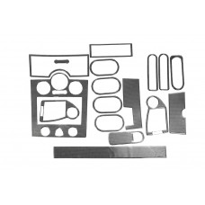 Накладки на панель приборов 17 деталей (Meric, Турция) Карбон для Renault Megane II 2004-2009 гг