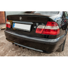 Универсальный Задний Диффузор Тип-E (Черный Глянец, Пластик ABS)