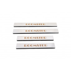 Накладки на пороги Carmos (4 шт., нерж.) для Skoda Roomster 2006-2015 рр